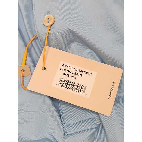 NWT Peter Millar Summer Comfort Polo Shirt Men's 2XL Blue Performance Golf - Picture 8 of 8